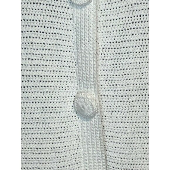 525 America White Button Up Cardigan Sweater 3/4 Sleeve Women's Size Large - Picture 3 of 9